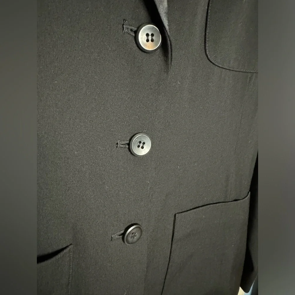 Gap Wool Blend Lined Black Blazer Size 4 Oversized